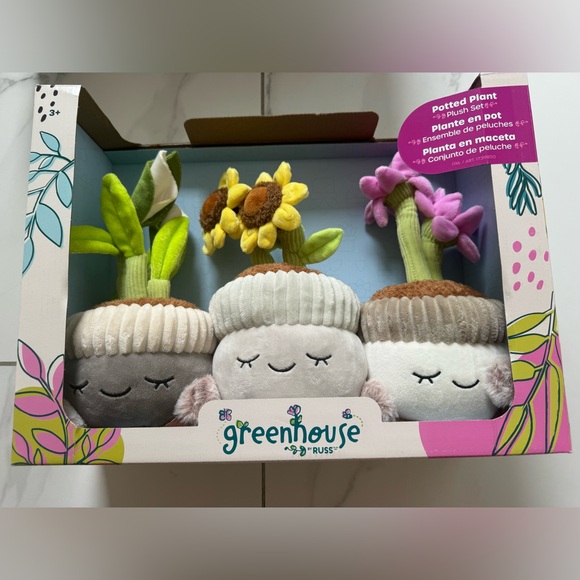 Brand new Potted Plush 3PK Greenhouse-flowers - Picture 1 of 4